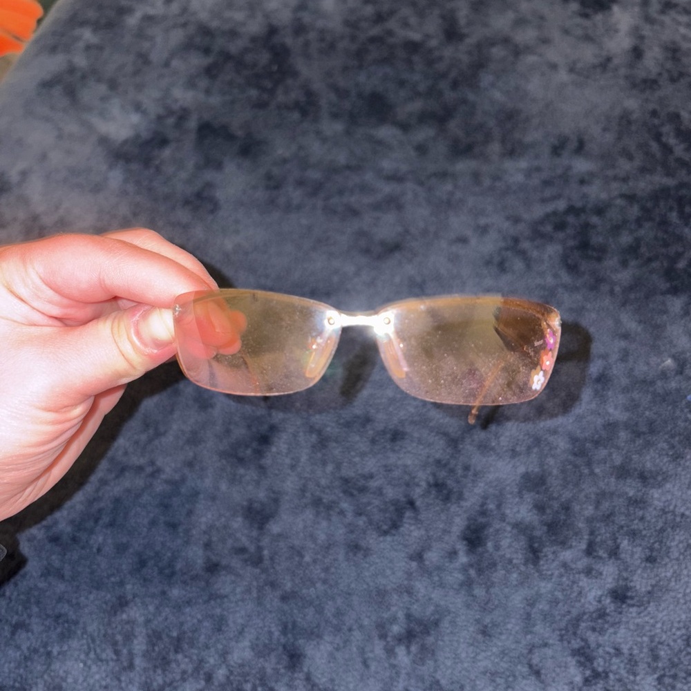 Stylish Pink Rimless Sunglasses vintage